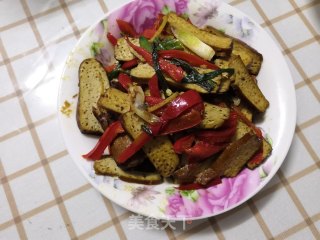 蒜菜炒卤干的做法步骤：9