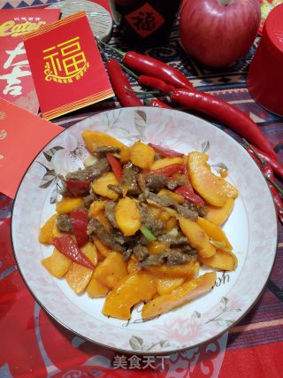 木瓜炒牛肉的做法步骤：10