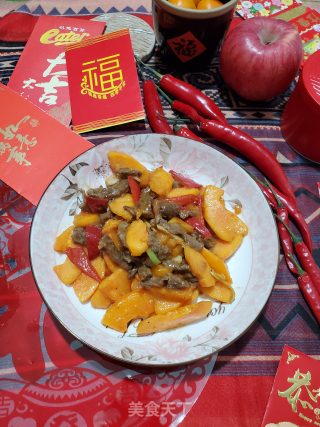 木瓜炒牛肉的做法步骤：11