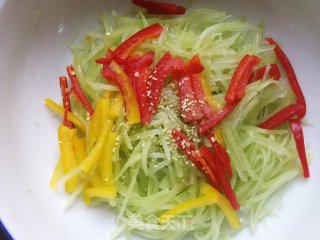彩椒拌莴笋丝的做法步骤：5