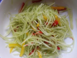 彩椒拌莴笋丝的做法步骤：6