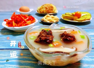 香菇排骨粥的做法步骤：12