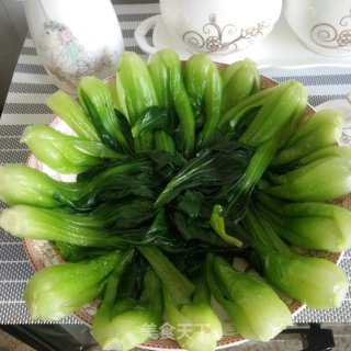 香菇扒油菜的做法步骤：3