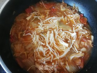 泡菜金针菇煮粉条的做法步骤：14