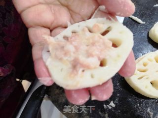 炸藕夹的做法步骤：4