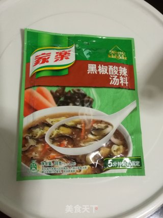黑椒酸辣素菜汤的做法步骤：1