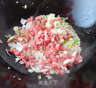 葱香火腿蛋炒饭的做法步骤：4