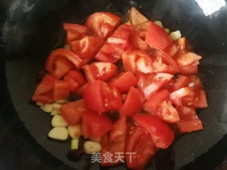 西红柿菜芯南瓜剪刀面的做法步骤：8