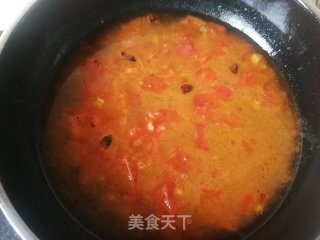 西红柿菜芯南瓜剪刀面的做法步骤：10