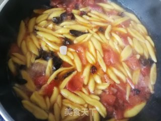 西红柿菜芯南瓜剪刀面的做法步骤：17