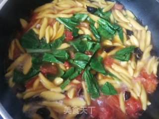 西红柿菜芯南瓜剪刀面的做法步骤：19