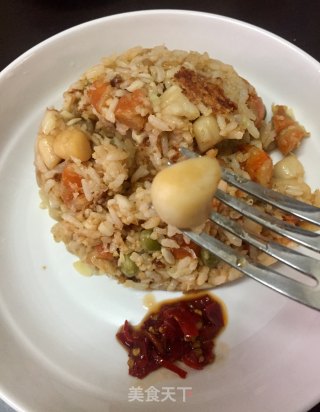 虾干鲜贝炒杂粮饭的做法步骤：14