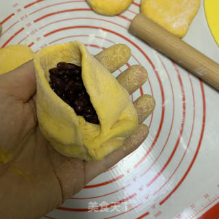 南瓜红豆馅饼（无糖无油版）的做法步骤：11
