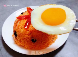 #腊味#腊肠辣白菜炒饭的做法步骤：16