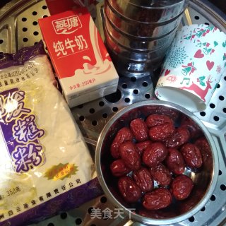 大枣红糖发糕的做法步骤：1