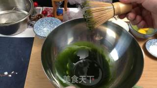 简易抹茶蜜豆小蛋糕-微波炉版的做法步骤：3