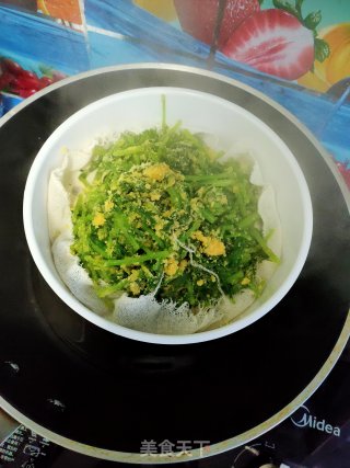 粉蒸茼蒿的做法步骤：11