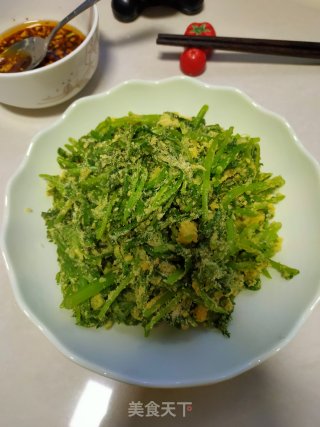 粉蒸茼蒿的做法步骤：12