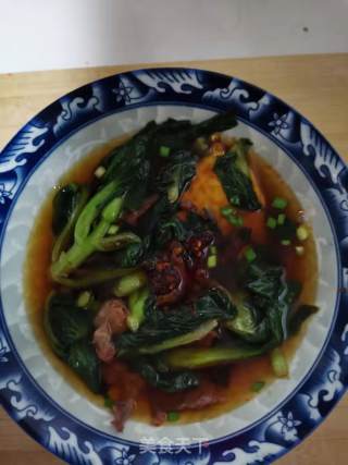 青菜牛肉鸡蛋面的做法步骤：4