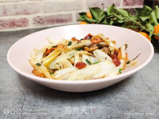 五花肉炒白菜梗的做法步骤：7