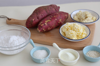 红薯榴莲芝士饼的做法步骤：1