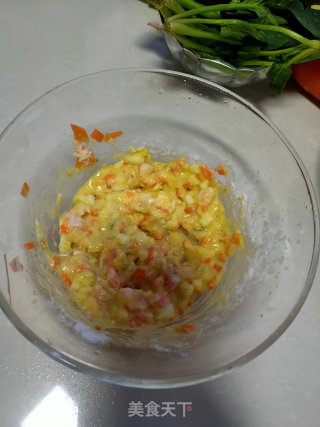 西葫芦虾仁饼的做法步骤：7