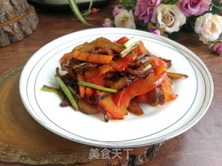 红椒素鳝丝的做法步骤：8