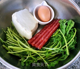 #腊味#腊肠豆腐时蔬丸的做法步骤：1