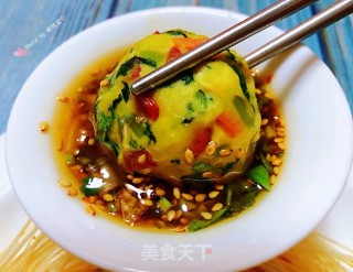 #腊味#腊肠豆腐时蔬丸的做法步骤：15