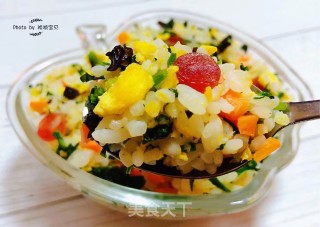 #腊味#腊肠芹叶蛋炒饭的做法步骤：14