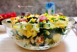 #腊味#腊肠芹叶蛋炒饭的做法步骤：15