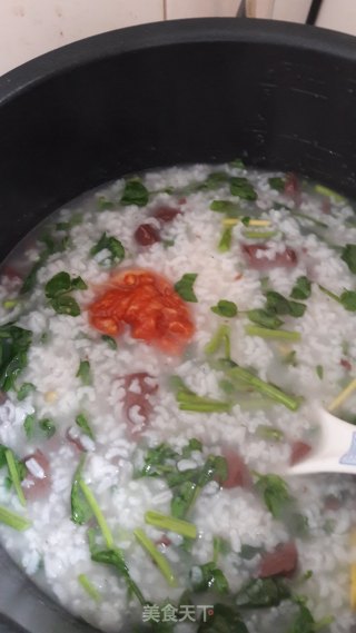 西洋菜猪红粥的做法步骤：8
