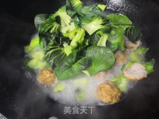 白菜粉丝煮肉圆的做法步骤：7