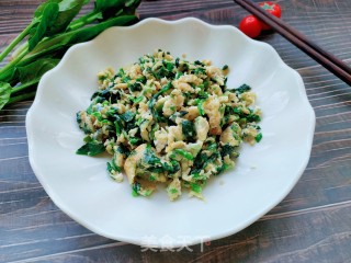 燕麦菠菜炒鸡蛋的做法步骤：10