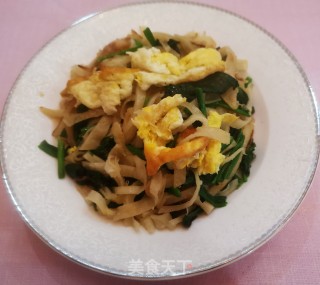 鸡蛋菠菜素炒饼的做法步骤：12