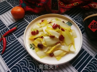 红椒炒娃娃菜帮的做法步骤：7