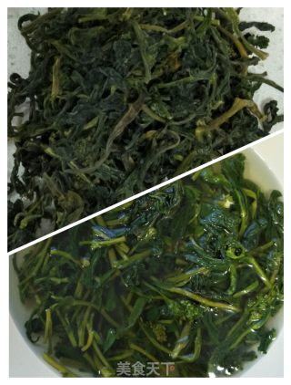杏鲍菇炒橄榄菜的做法步骤：2