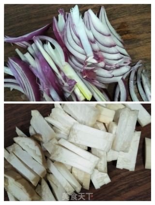 杏鲍菇炒橄榄菜的做法步骤：3