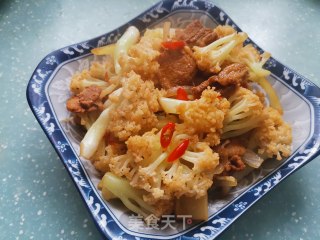 五花肉炒菜花的做法步骤：7