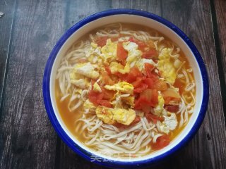西红柿鸡蛋豆角过水捞面的做法步骤：21
