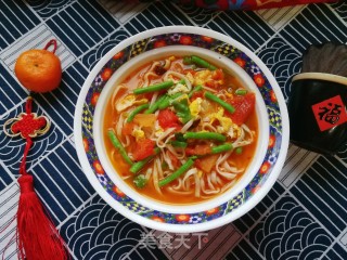 西红柿鸡蛋豆角过水捞面的做法步骤：25