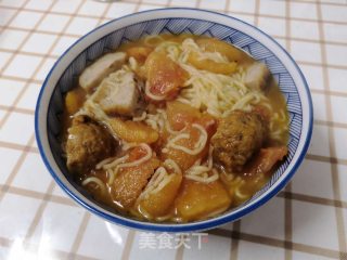 番茄肉圆面的做法步骤：8