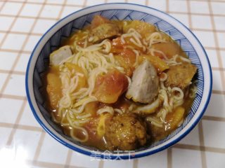 番茄肉圆面的做法步骤：9