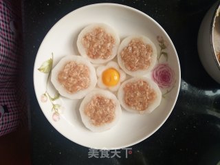 清蒸肉末花心萝卜的做法步骤：7