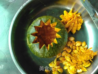 蒸糯米南瓜盅的做法步骤：3