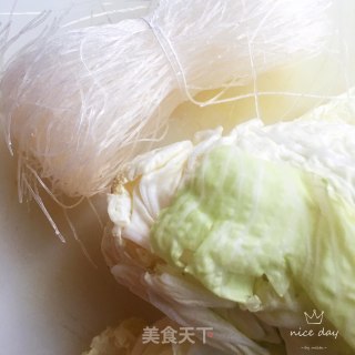 粉丝拌白菜心的做法步骤：1