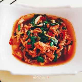 蒜苗炒鱼杂的做法步骤：9