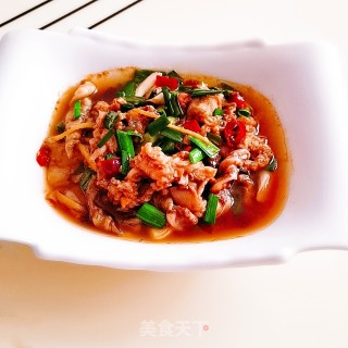 蒜苗炒鱼杂的做法步骤：10