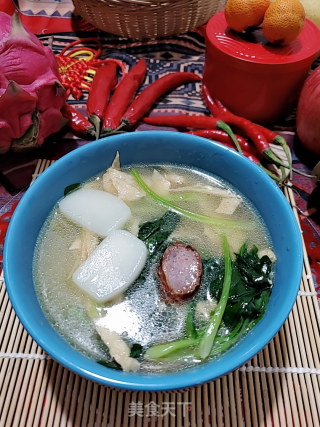 菠菜香肠年糕汤的做法步骤：9