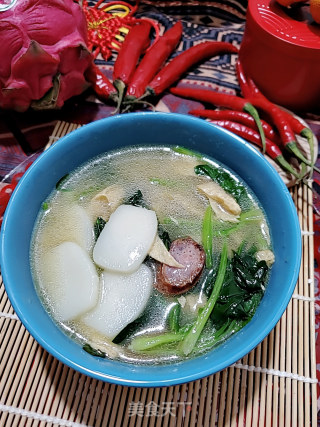 菠菜香肠年糕汤的做法步骤：10